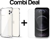iPhone 12 Mini | TPU Silicone Hoesje Bumper Case Transparant + Tempered Glass Screenprotector | Smartphonica