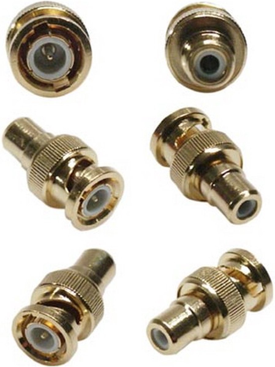 Deltaco MM-60A RCA BNC Goud kabeladapter/verloopstukje, 1 stuk