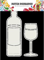 Dutch Doobadoo Card Art Wijn fles en glas A5 470.713.831