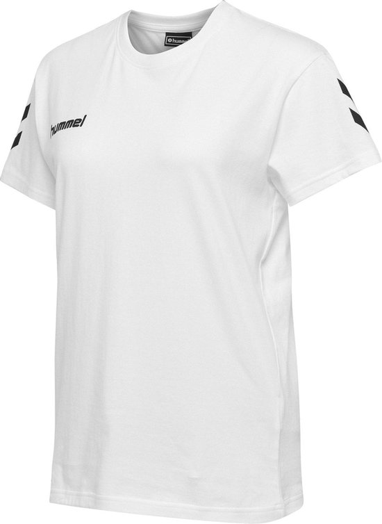 Hummel Go Cotton Sportshirt - Maat XL  - Vrouwen - wit/zwart - hummel