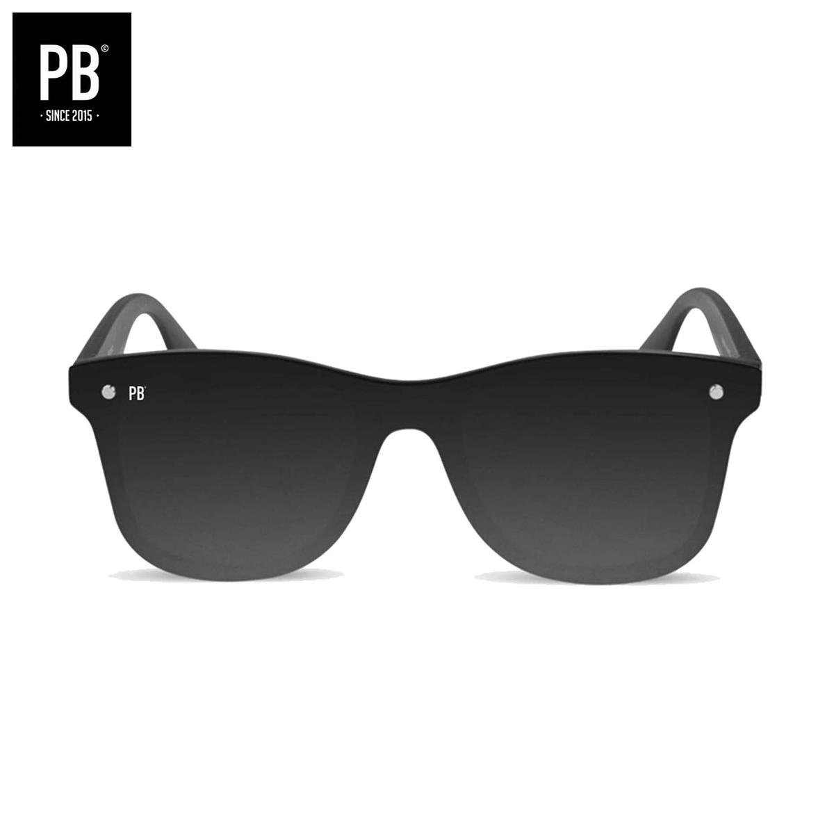 PB Sunglasses - Premium Black. - Zonnebril heren en dames - Gepolariseerd - Sterk zwart kunststof frame - Stijlvol design - PB Sunglasses®