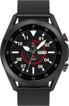 Belesy® Lexington - Smartwatch - Horloge - 1.3 inch - Kleurenscherm - Full Touch - Bluetooth Bellen - Zwart - Staal