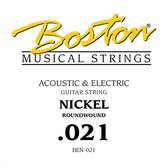 Snaar elektrische/akoestische gitaar Boston BEN-021 Nickel roundwound .021
