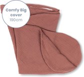 Doomoo Basics Cover - Hoes voor Voedingskussen Comfy Big- Biokatoen - 190cm - Tetra Brick