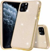 iPhone 12 Pro Max Hoesje - Goud - Glitter - Flexibel – Luxe – Soft - Backcover – Geschikt voor Apple – Case – Schok – Shockproof – Cover – Bescherming – Smartphone – Telefoon Accessoire – GSM