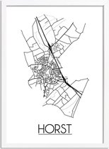 Horst Plattegrond poster A2 + Fotolijst Wit (42x59,4cm) - DesignClaudShop