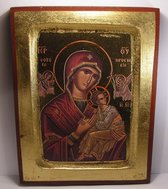 Ikoon met Goud Gekleurde lijst van Madonna and Child B14xH18