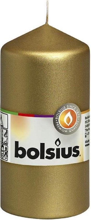 Bolsius - Stompkaars  -120/60 - Goud - per 2 stuks