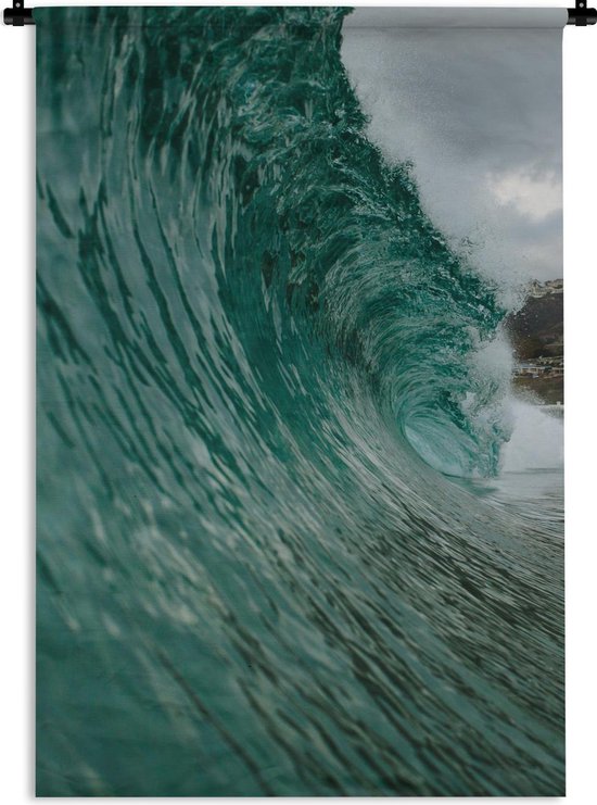 Wandkleed Golven  - Afbrekende golf in de Pacifische Oceaan Wandkleed katoen 60x90 cm - Wandtapijt met foto