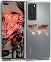 kwmobile telefoonhoesje voor Huawei P40 - Hoesje voor smartphone - Wereldkaart design