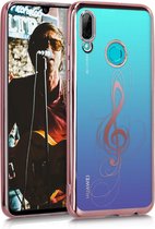 kwmobile hoesje voor Huawei P Smart (2019) - backcover voor smartphone - Muzieksleutel design - ros�goud / ros�goud / transparant