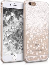 kwmobile hoes voor Apple iPhone 6 / 6S - backcover voor smartphone - Sneeuw en Sterren Glitter design - wit / transparant