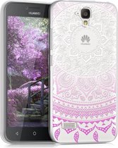 kwmobile telefoonhoesje voor Huawei Y5 (2015) - Hoesje voor smartphone in paars / wit / transparant - Indian Sun design