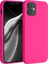 coque de téléphone kwmobile pour Apple iPhone 12 mini - Coque pour smartphone - Coque arrière en rose fluo