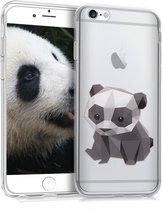 kwmobile telefoonhoesje voor Apple iPhone 6 / 6S - Hoesje voor smartphone in zwart / wit / transparant - Babypanda Geometrisch design
