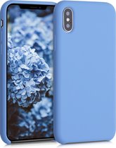 kwmobile telefoonhoesje voor Apple iPhone XS - Hoesje met siliconen coating - Smartphone case in azuurblauw