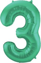 cijferballon 3 groen 32 inch, kindercrea