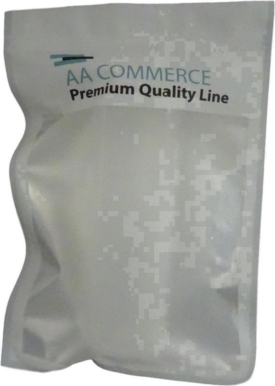 Transparante verpakking met 'AA COMMERCE Premium Quality Line' logo.