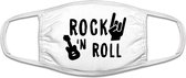 Rock N Roll mondkapje | muziek | Elvis Presley | Rock and roll | rockabilly | United States | grapig | gezichtsmasker | bescherming | bedrukt | logo | Wit mondmasker van katoen, ui