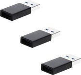 DW4Trading® Adaptateur adaptateur USB C 3.1 femelle vers USB A 3.0 mâle jeu de 3 pièces noir