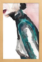 JUNIQE - Poster met houten lijst Forever Electric -13x18 /Groen & Roze