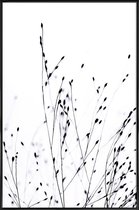 JUNIQE - Poster in kunststof lijst Black Grass -60x90 /Wit & Zwart