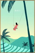 JUNIQE - Poster met kunststof lijst Bali - retro -60x90 /Groen