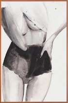 JUNIQE - Poster met kunststof lijst Dance with Me -40x60 /Grijs & Wit