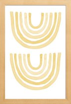 JUNIQE - Poster in houten lijst Yellow Rainbow -30x45 /Geel & Wit