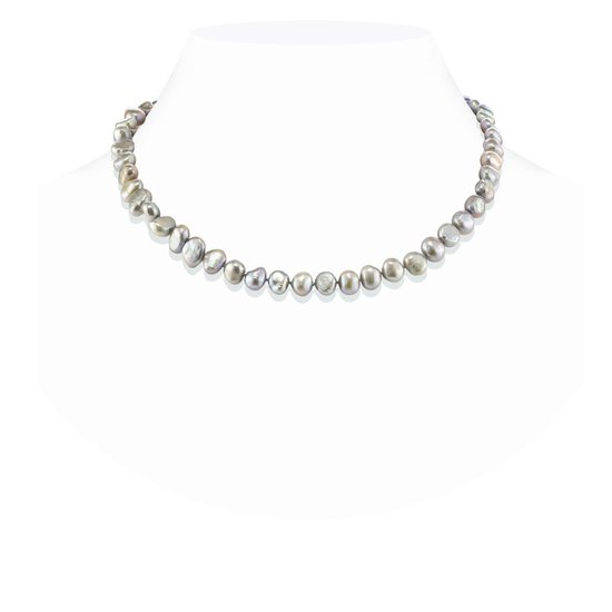 Collier de perles de Proud Pearls ® avec perles baroques grises et fermoir en argent