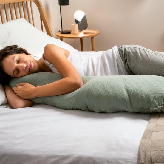 Doomoo Basics Comfy Big - Voedingskussen - Biokatoen - 190cm - Tetra Green van Doomoo — afbeelding 4