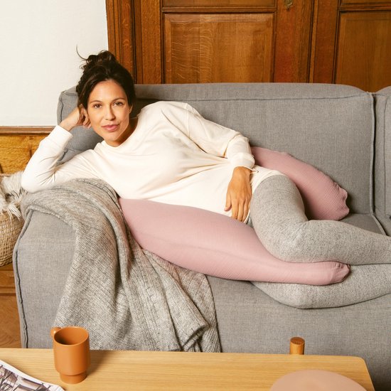 Doomoo Basics Comfy Big - Voedingskussen - Biokatoen - 190cm - Tetra Pink van Doomoo — afbeelding 4