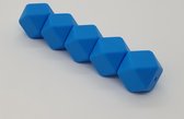 Siliconen kralen Hexagon 17mm – 5 STUKS SKY BLUE - Vele kleuren beschikbaar – Wood & Fun