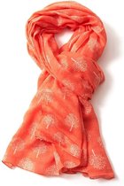 Lichte dames sjaal met boompjes motief  “Mulberry” | Oranje | mode accessoire | cadeau voor haar