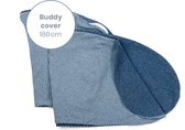 Doomoo Buddy Cover - Hoes voor Voedingskussen Buddy - Biologisch Katoen - 180 cm - Classic Blue