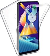 Samsung A11 Hoesje 360 en Screenprotector in 1 - Samsung Galaxy A11 Case 360 graden Transparant