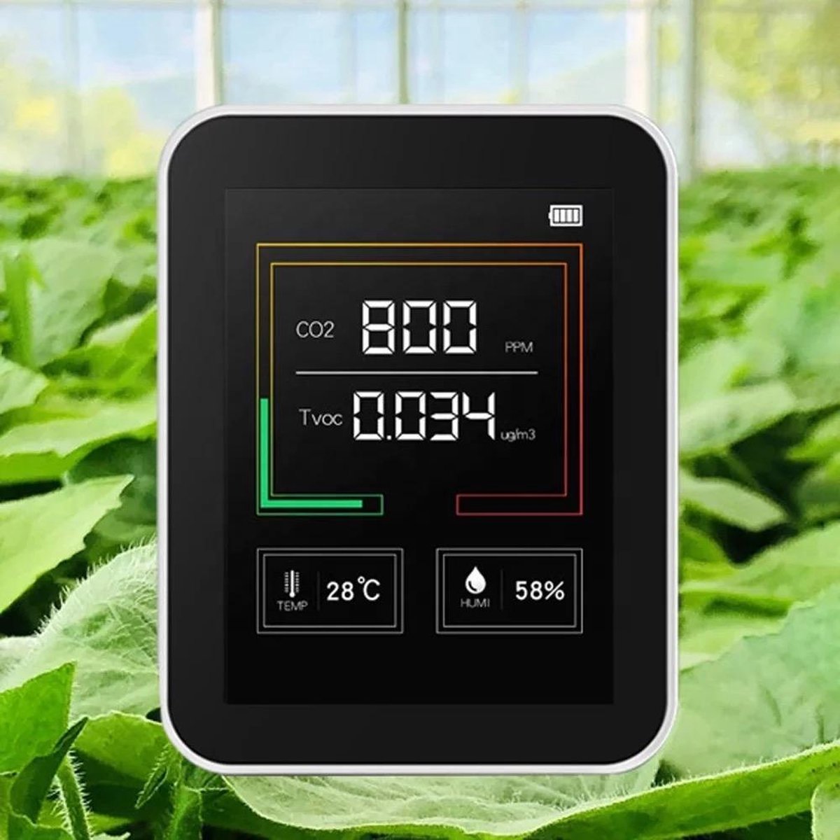 CO2 Meter - co2 meter binnen - AirQua Pro co2 melder - luchtkwaliteitsmeters - co2 - Temperatuurmete