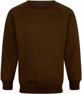 Sweater raglan mouwen ronde hals voor Heren – 260 grams kwaliteit- 65% polyester 35% katoen, Bruin-Maat XL