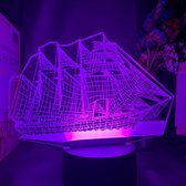 Hewec® Optische 3D illusie lamp Zeilboot