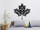 HOUTEN WANDDECORATIE / WOODEN WALL DECORATION - GEOMETRISCHE MUURDECORATIE / GEOMETRIC WALL ART - ESDOORNBLAD / MAPLE LEAF - 35 x 35 cm - ZWART / BLACK - ORIGAMI DESIGN WANDFIGUUR