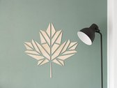 HOUTEN WANDDECORATIE / WOODEN WALL DECORATION - GEOMETRISCHE MUURDECORATIE / GEOMETRIC WALL ART - ESDOORNBLAD / MAPLE LEAF - 100 x 100cm - LICHT HOUT / NATURAL WOOD - ORIGAMI DESIG