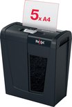 Zwarte Rexel Secure S5 papierversnipperaar versnippert 5 vel A4 papier.