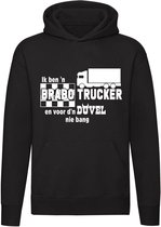 Je suis un camionneur brabo, je n'ai pas peur du diable Sweat à capuche| brabant | conducteur de camion | Eindhoven | tilburg | Breda | den bosch | chandail | pull-over  | unisexe | Noir