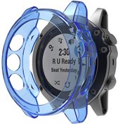 Garmin Fenix 5x TPU case - transparant blauw - hoesje - beschermhoes - protector - bescherming