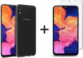 Samsung A10 Hoesje - Samsung Galaxy A10 hoesje siliconen case hoes transparant - 1x Samsung A10 Screenprotector