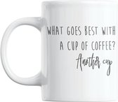 Studio Verbiest - Mok met tekst - Coffee / Koffie - What goes best with a cup of coffee? Another cup - 300ml