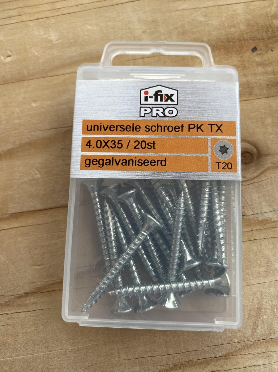 Universele schroef Platkop Torx 4.0x35 per 20 gegalvaniseerd