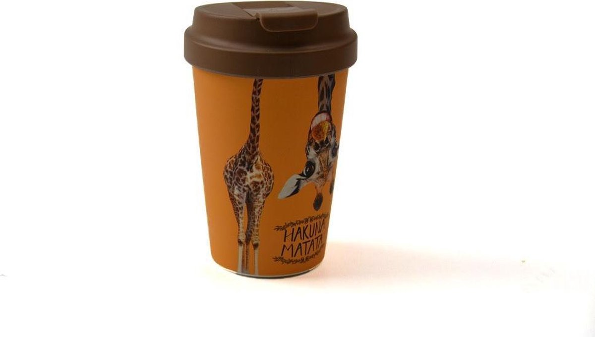 Chicmic herbruikbare koffiebeker to go - PLA - gemaakt van planten - giraffe - cadeau voor hem