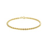 YO&NO - Armband - Goud - Koord -  2.7mm - 19cm - Sieraden Vrouw - Heren - 14k - 585 goud