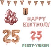 25 jaar Verjaardag Versiering Pakket Rosé Goud